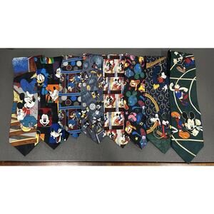 Lot Of 8 Disney Mickey Mouse Ties Mickey Unlimited Neckties L7